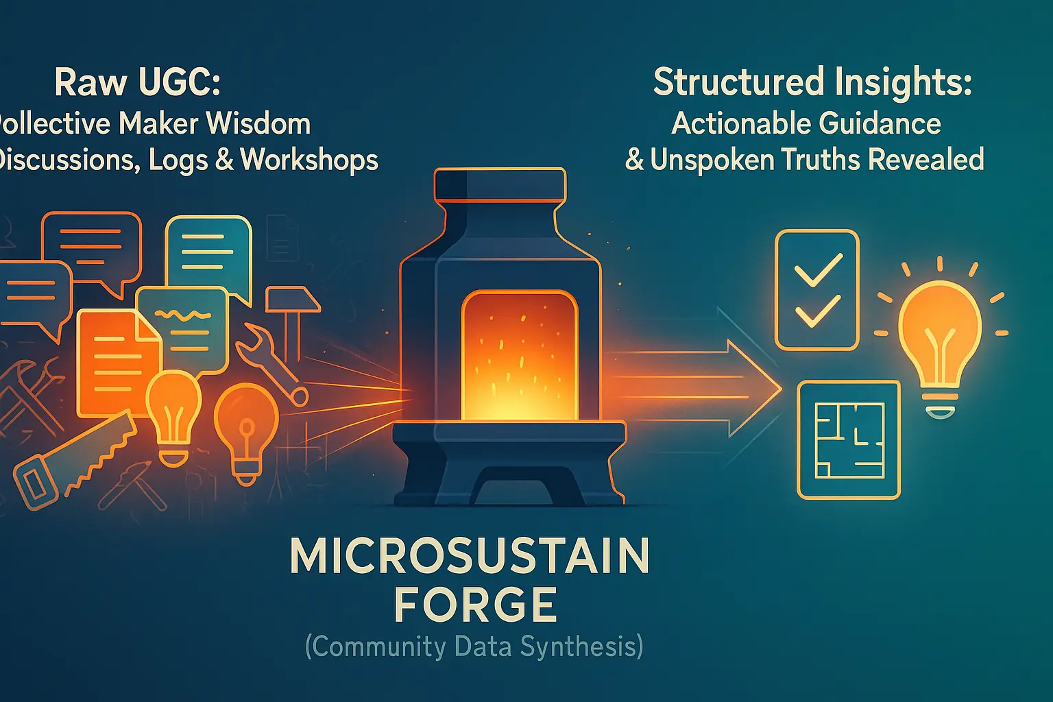 Infographic: MicroSustain Forge transforms raw UGC data into insights, powering our standout UGC-driven solutions.