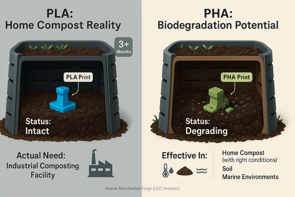 PHA, PLA, & plastic biodegradation compared: PHA excels in home & industrial compost, clarifying the real story vs. PLA.